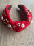 Red Pearl & Diamante Knot Headband Fascinator-Fascinators Direct