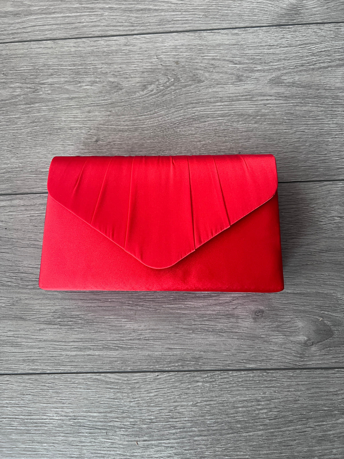 Red Satin Envelope Clutch Bag-Fascinators Direct