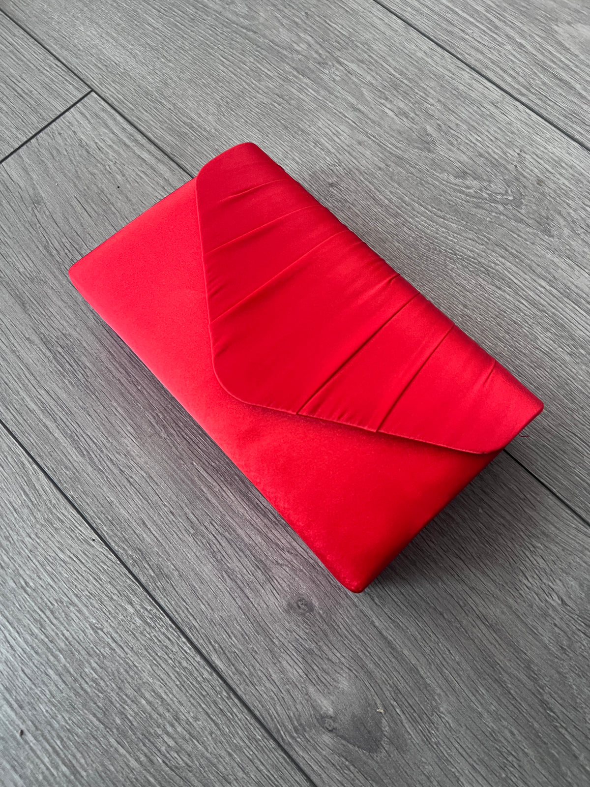 Red Satin Envelope Clutch Bag-Fascinators Direct