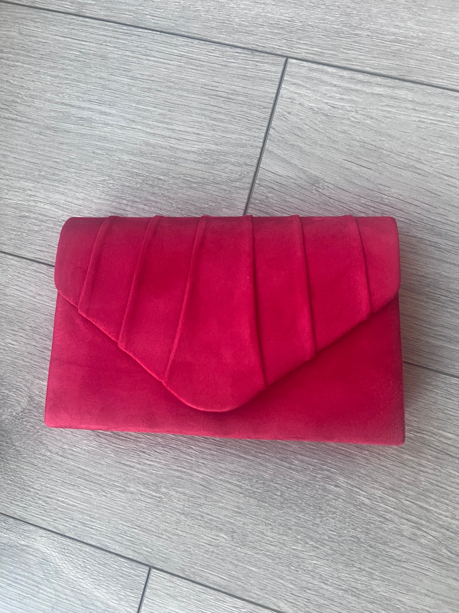 Red Velvet Envelope Clutch Bag-Fascinators Direct
