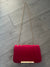 Red Velvet Shoulder Clutch Bag With Gold Chain-Fascinators Direct