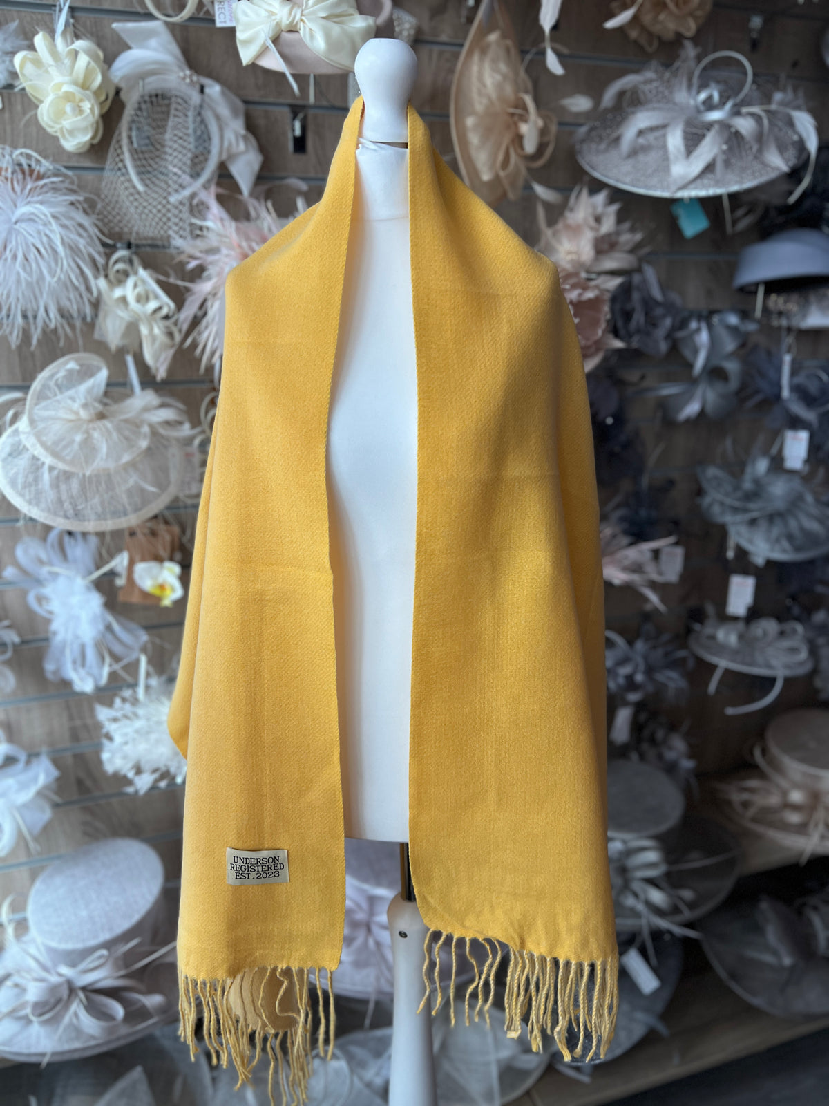 Reversible Large Warm Soft Pashmina / Shawl - Yellow/Pale Yellow-Fascinators Direct
