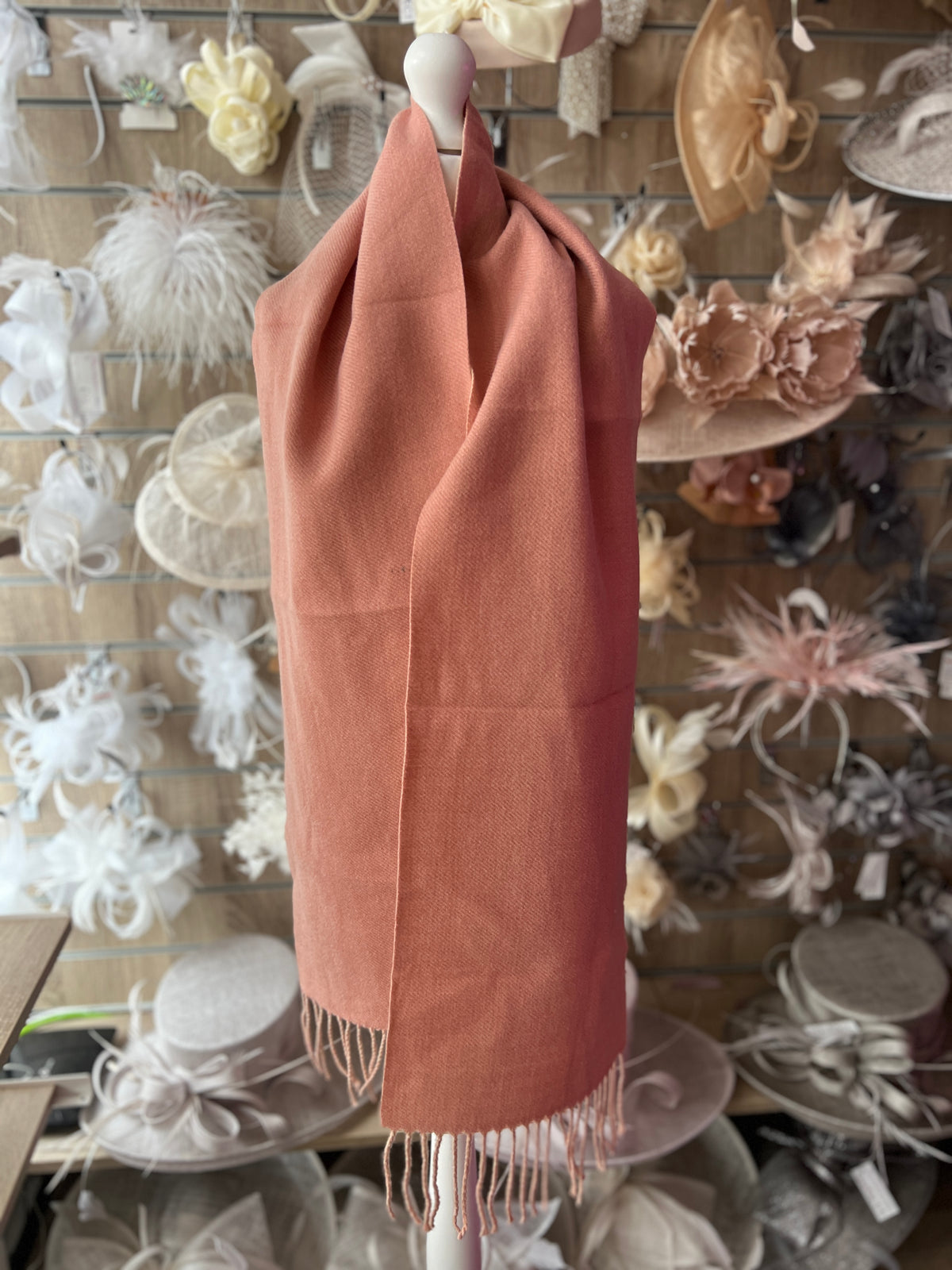 Reversible Warm Soft Pashmina / Shawl - Blush/Pale Pink-Fascinators Direct