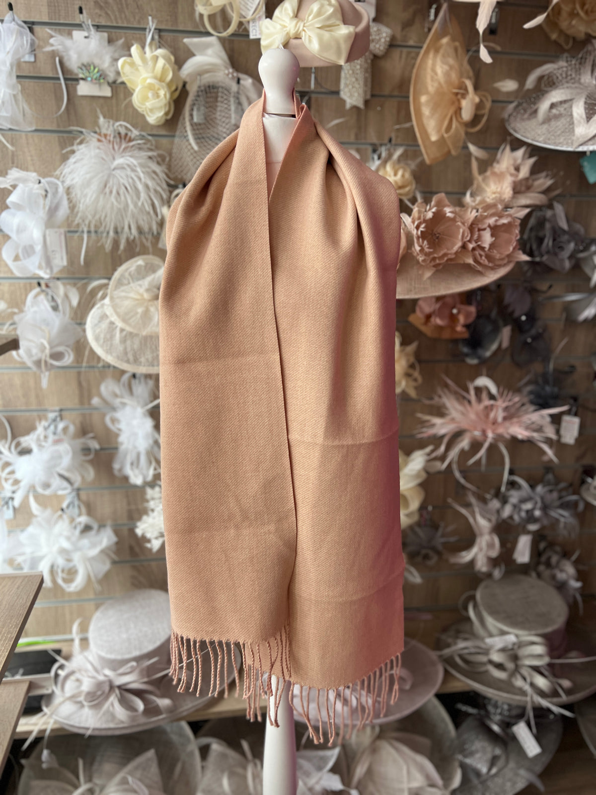 Reversible Warm Soft Pashmina / Shawl - Blush/Pale Pink-Fascinators Direct