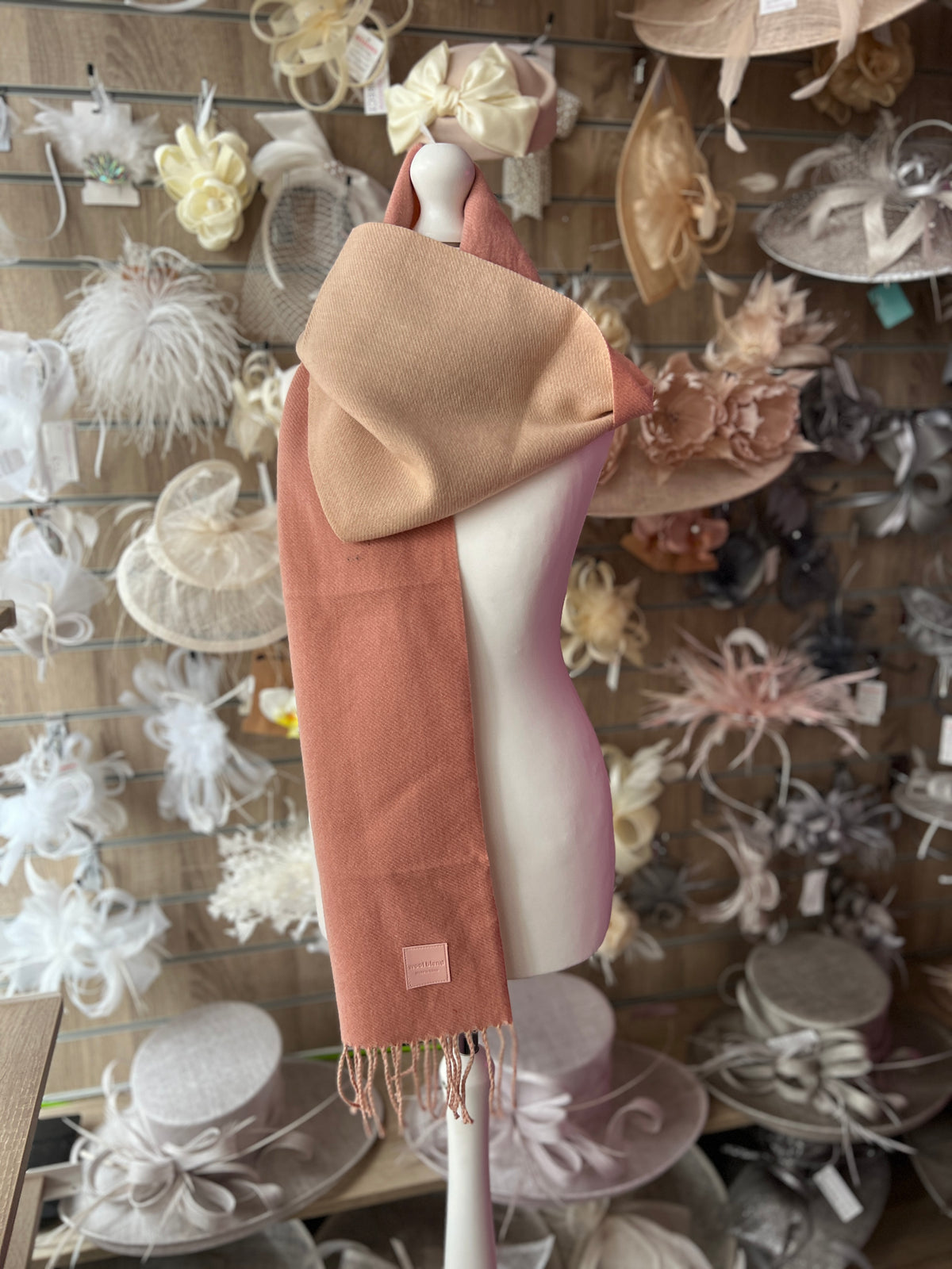 Reversible Warm Soft Pashmina / Shawl - Blush/Pale Pink-Fascinators Direct