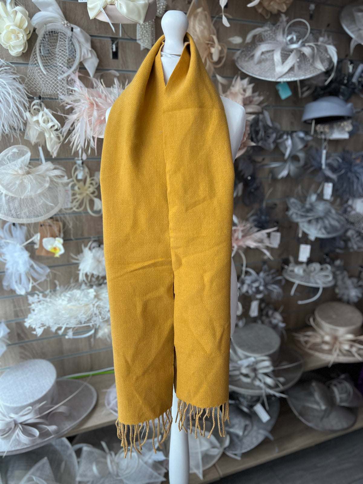 Reversible Warm Soft Pashmina / Shawl - Mustard Yellow &amp; Camel-Fascinators Direct