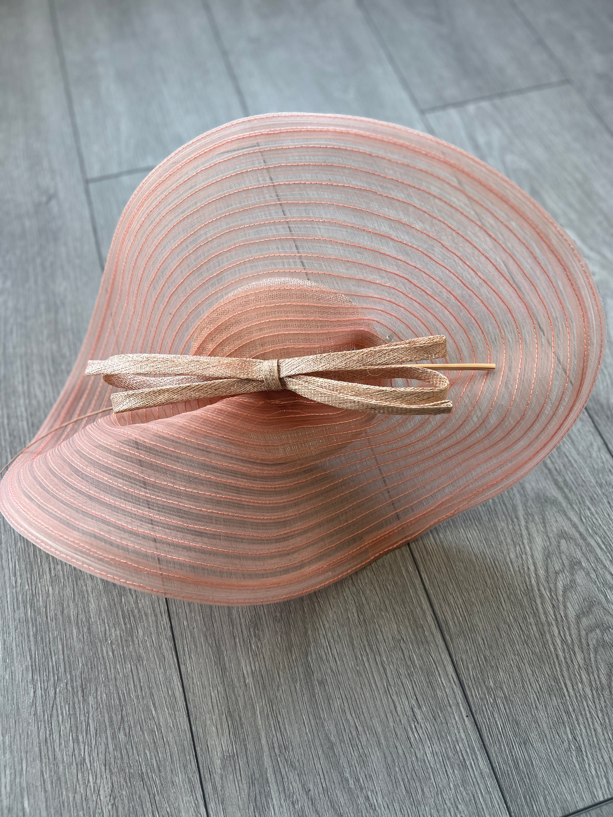 Rose Gold Crinoline Hatinator with Bow-Fascinators Direct