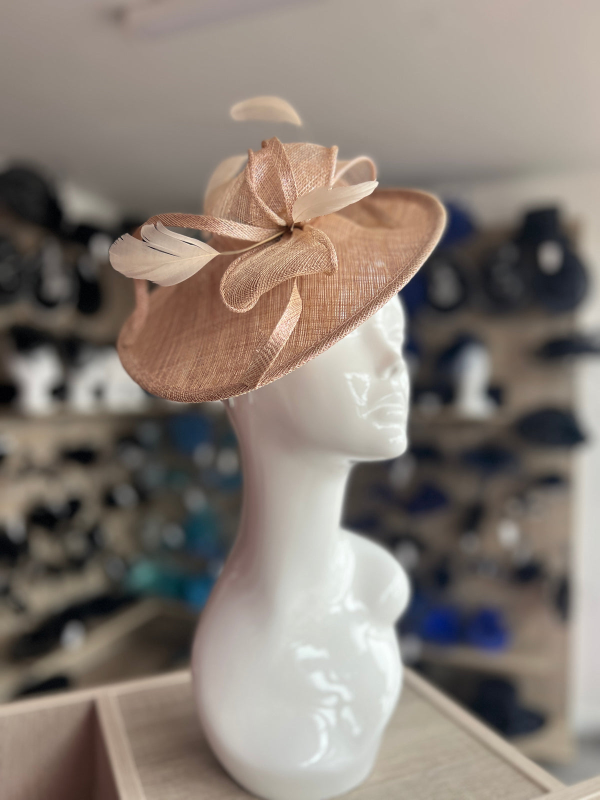 Rose Gold Teardrop Disc Fascinator-Fascinators Direct