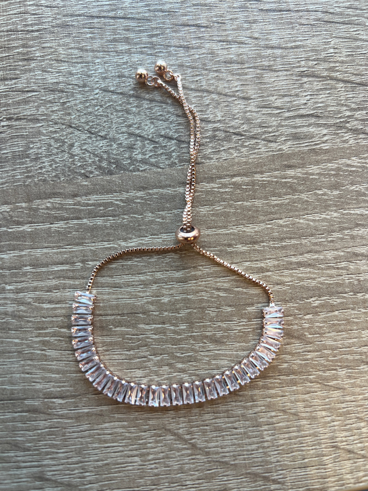 Rose Gold Tone Diamanté Bracelet-Fascinators Direct