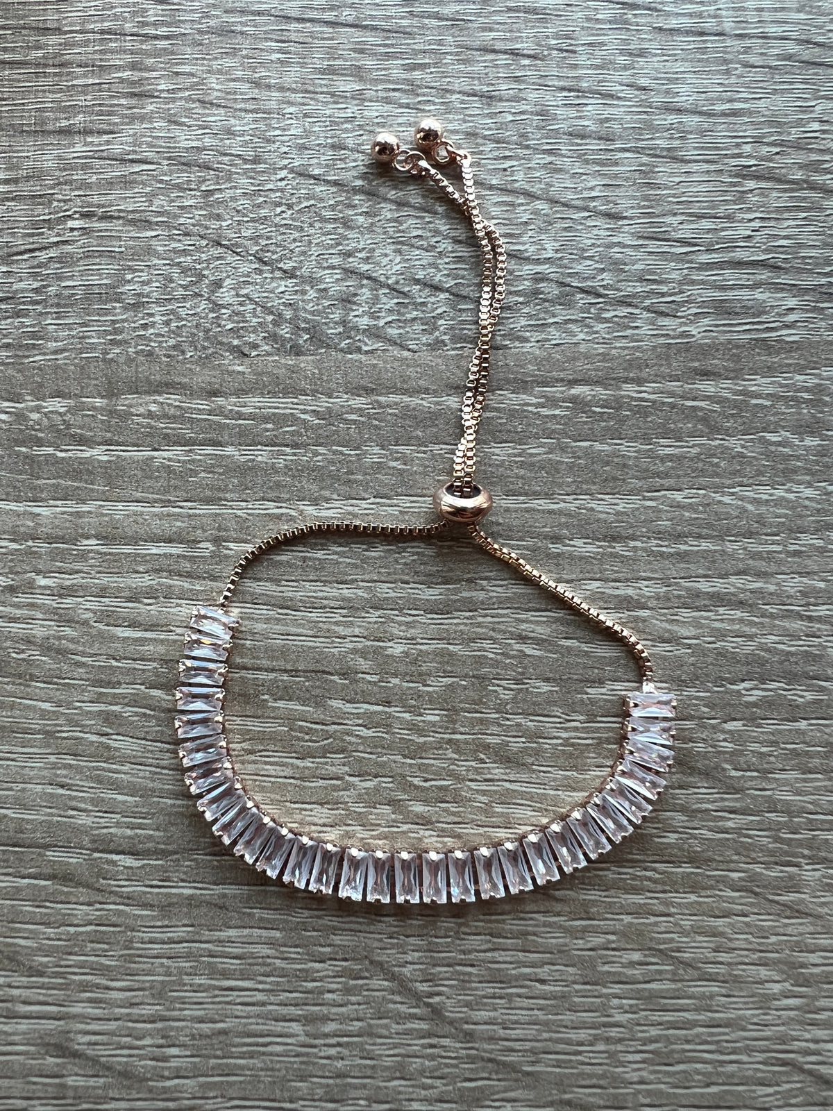 Rose Gold Tone Diamanté Bracelet-Fascinators Direct