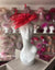 Rouge Disc Fascinator with Fabric Rose & Netting-Fascinators Direct