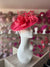 Round Coral Disc Fascinator with Quill & Feathers-Fascinators Direct