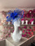 Royal Blue Large Fascinator with Ruched Crinoline & Flower-Fascinators Direct