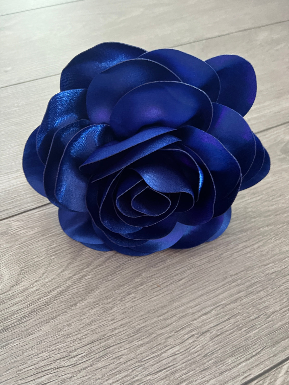 Royal Blue Large Satin Rose Flower Fascinator-Fascinators Direct