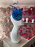 Royal Blue Pillbox Fascinator Hat with Dahlia Flower & Netting-Fascinators Direct