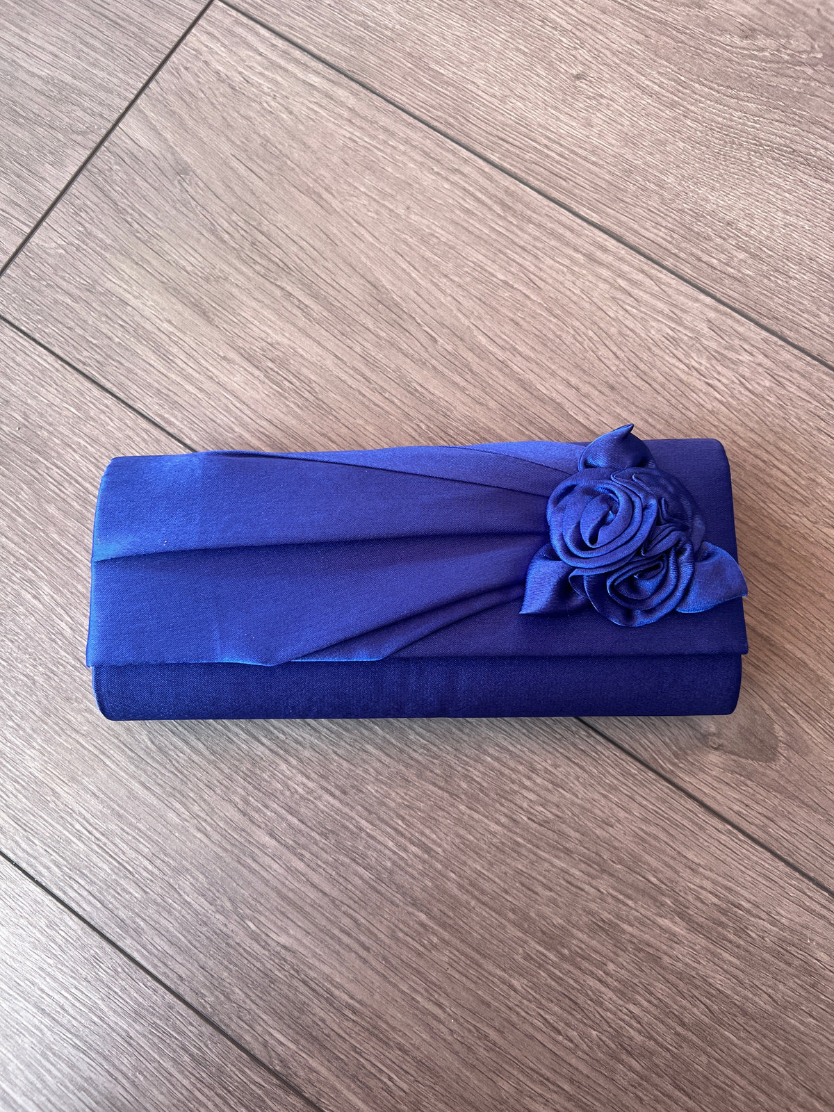 Royal blue satin clutch bag online