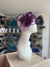 Ruched Sinamay Flower & Leaf Purple Comb Fascinator-Fascinators Direct