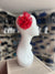 Ruched Sinamay Flower Red Fascinator Clip with Feathers-Fascinators Direct