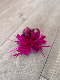 Viva Magenta Feather Fascinator Hair Piece Magenta Feather Fascinator Hat | JBee main image 2