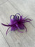 SMALL PURPLE FASCINATOR CLIP WITH FEATHERS & SATIN LOOPS-Fascinators Direct