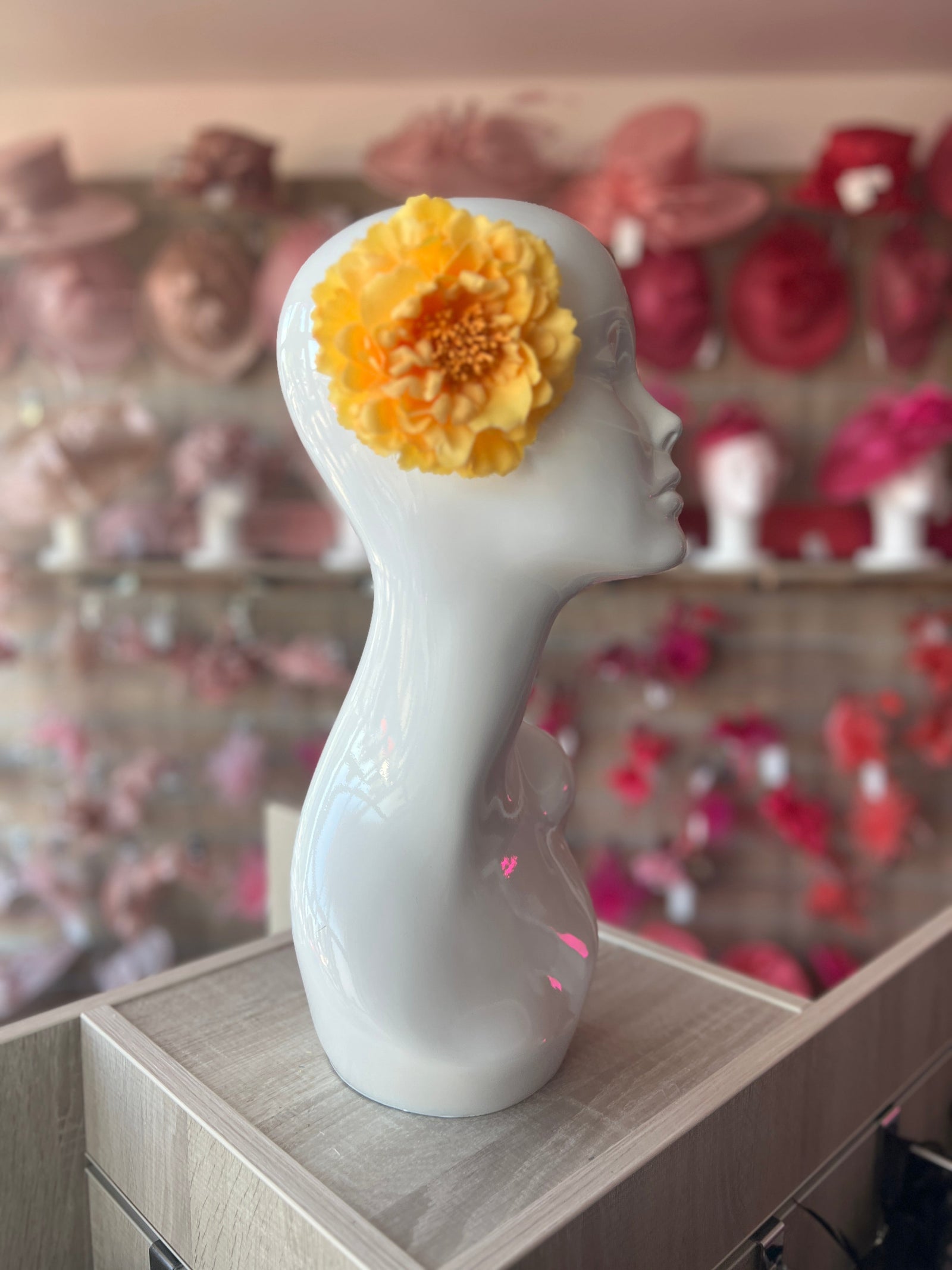 Saffron Hair Flower Fascinator Clip-Fascinators Direct