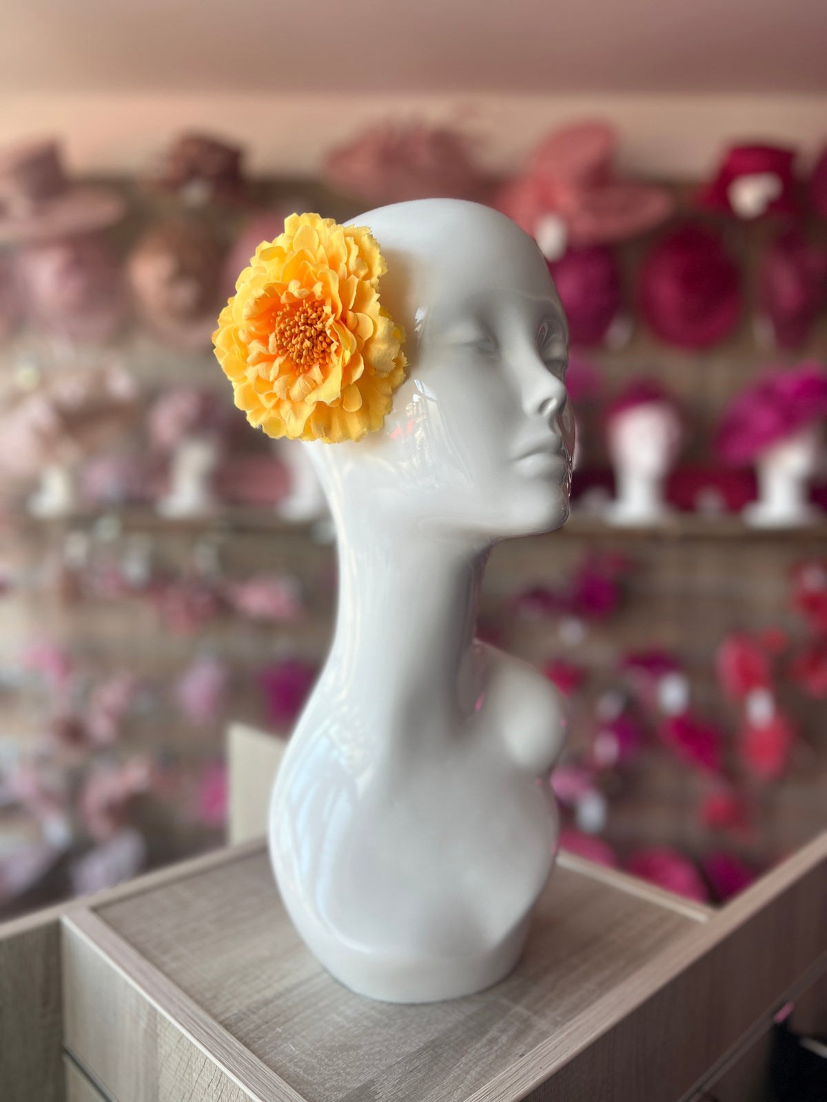 Saffron Hair Flower Fascinator Clip-Fascinators Direct