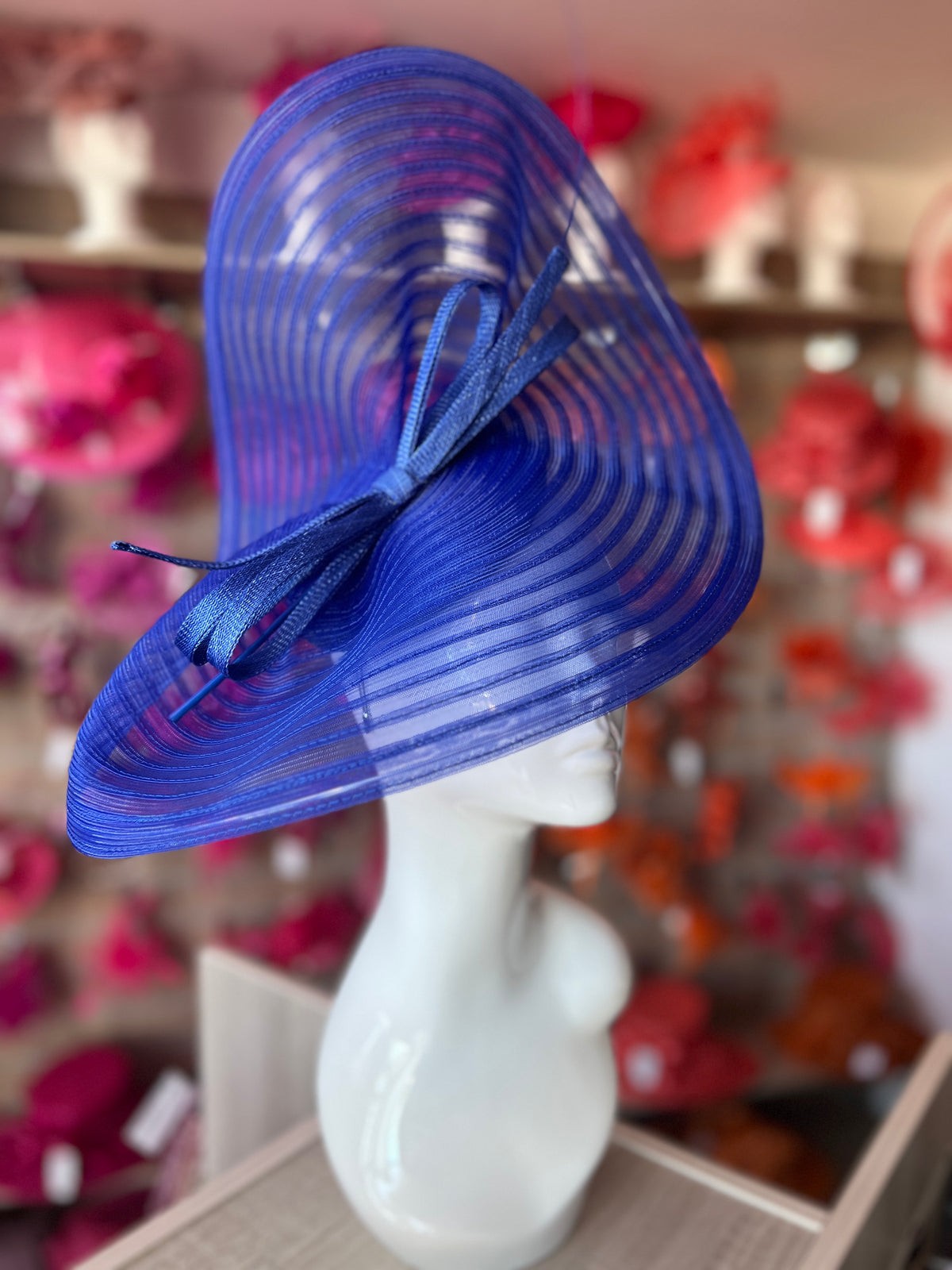 Sapphire Crinoline Hatinator with Bow-Fascinators Direct