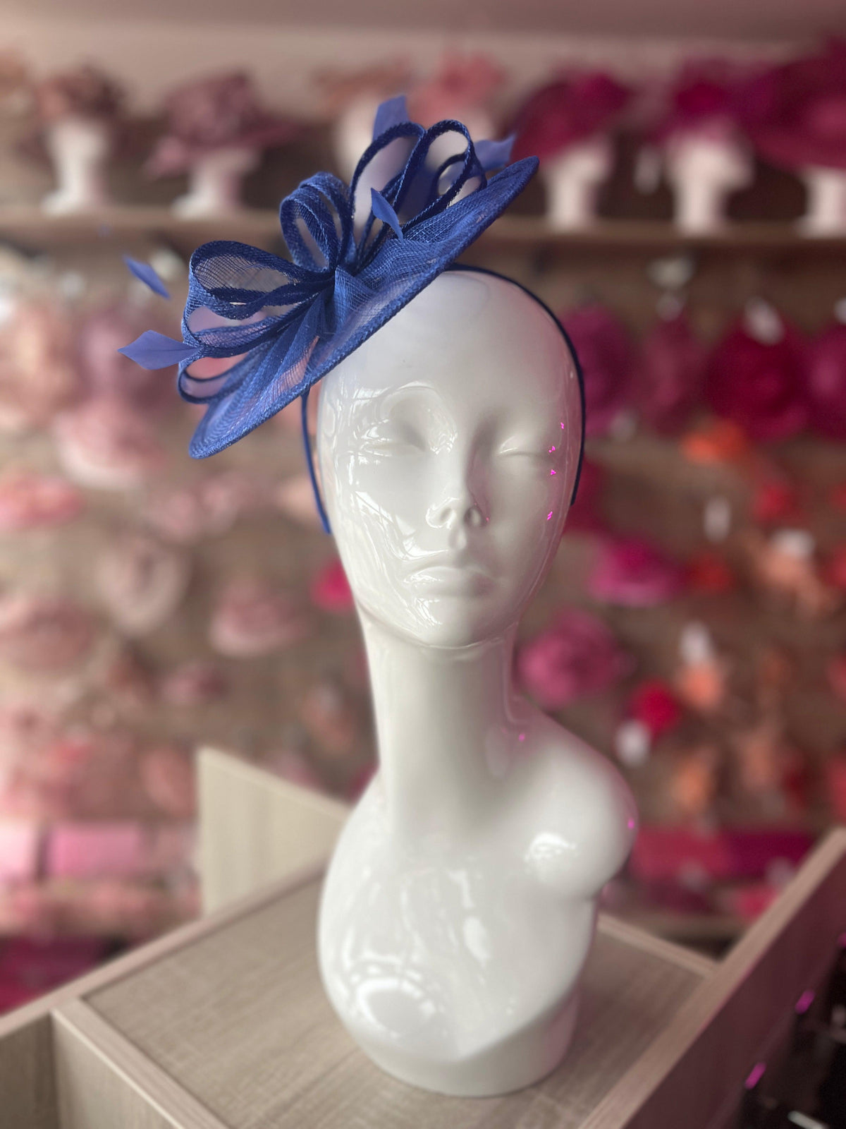 Sapphire Curved Disc Fascinator-Fascinators Direct