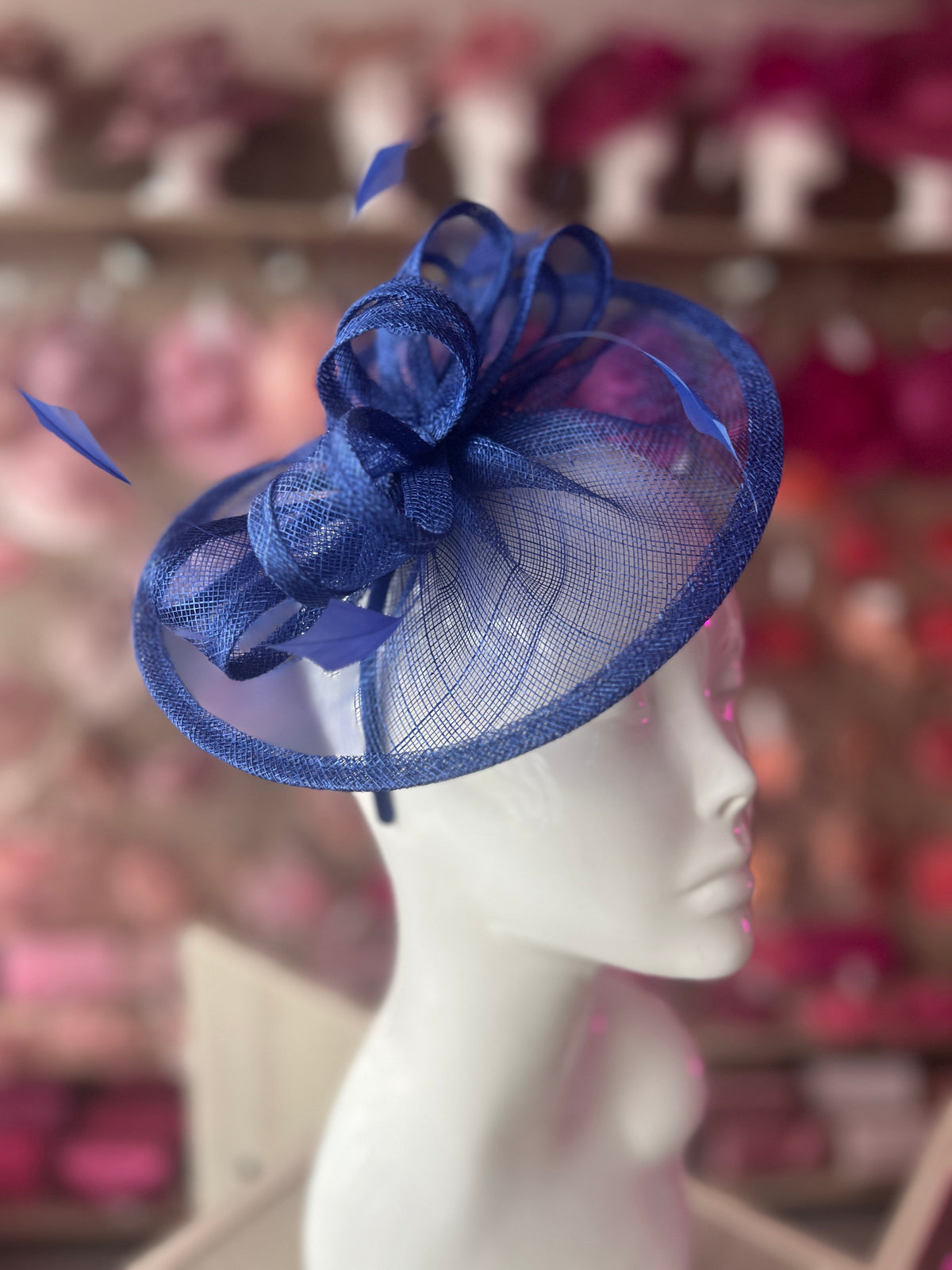 Sapphire Curved Disc Fascinator-Fascinators Direct