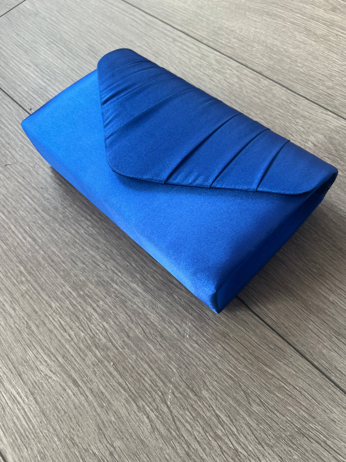 Sapphire Satin Envelope Clutch Bag-Fascinators Direct