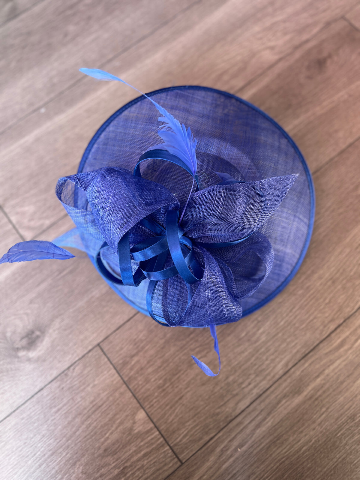Sapphire Saucer Hatinator With Decorative Bow-Fascinators Direct
