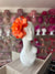 Satin & Sinamay Flower Orange Fascinator-Fascinators Direct