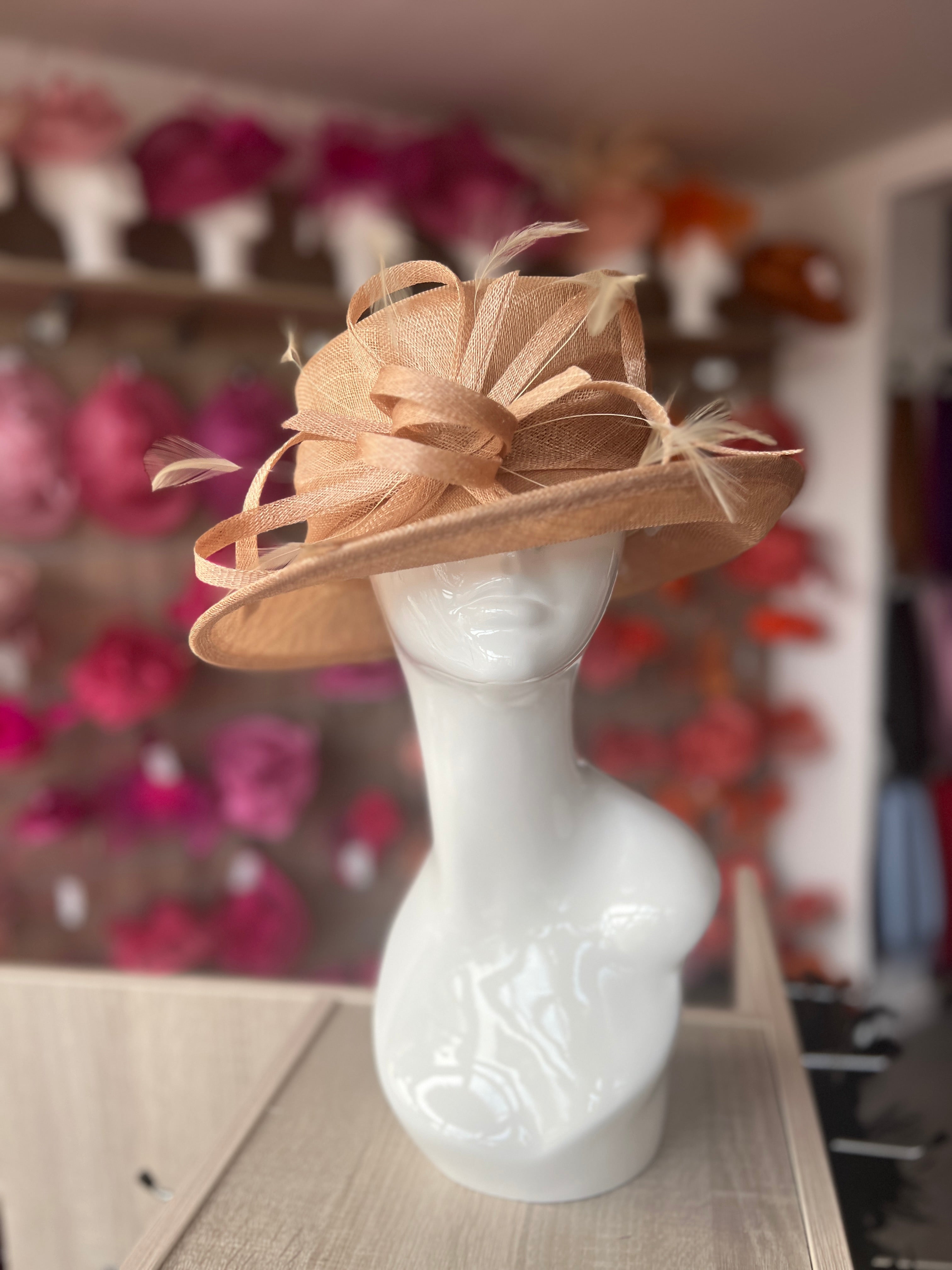 Short Brim Almond Occasion Hat