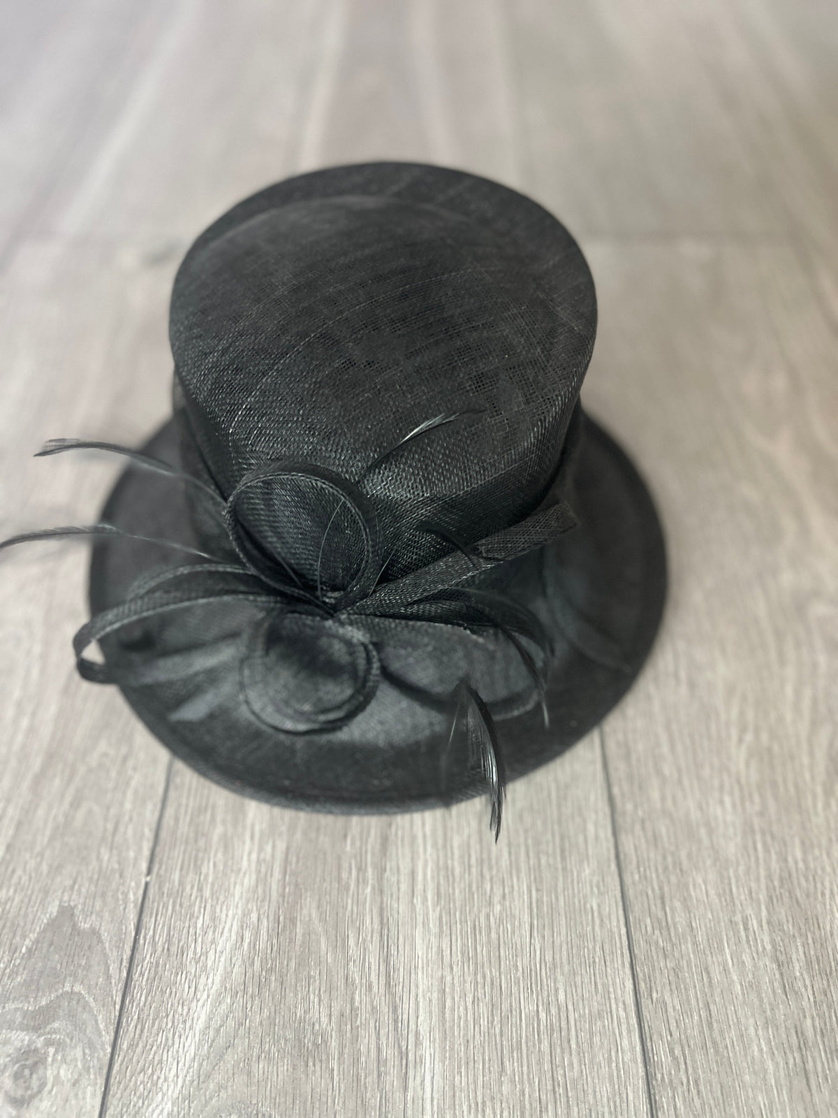 Short Brim Black Occasion Hat-Fascinators Direct