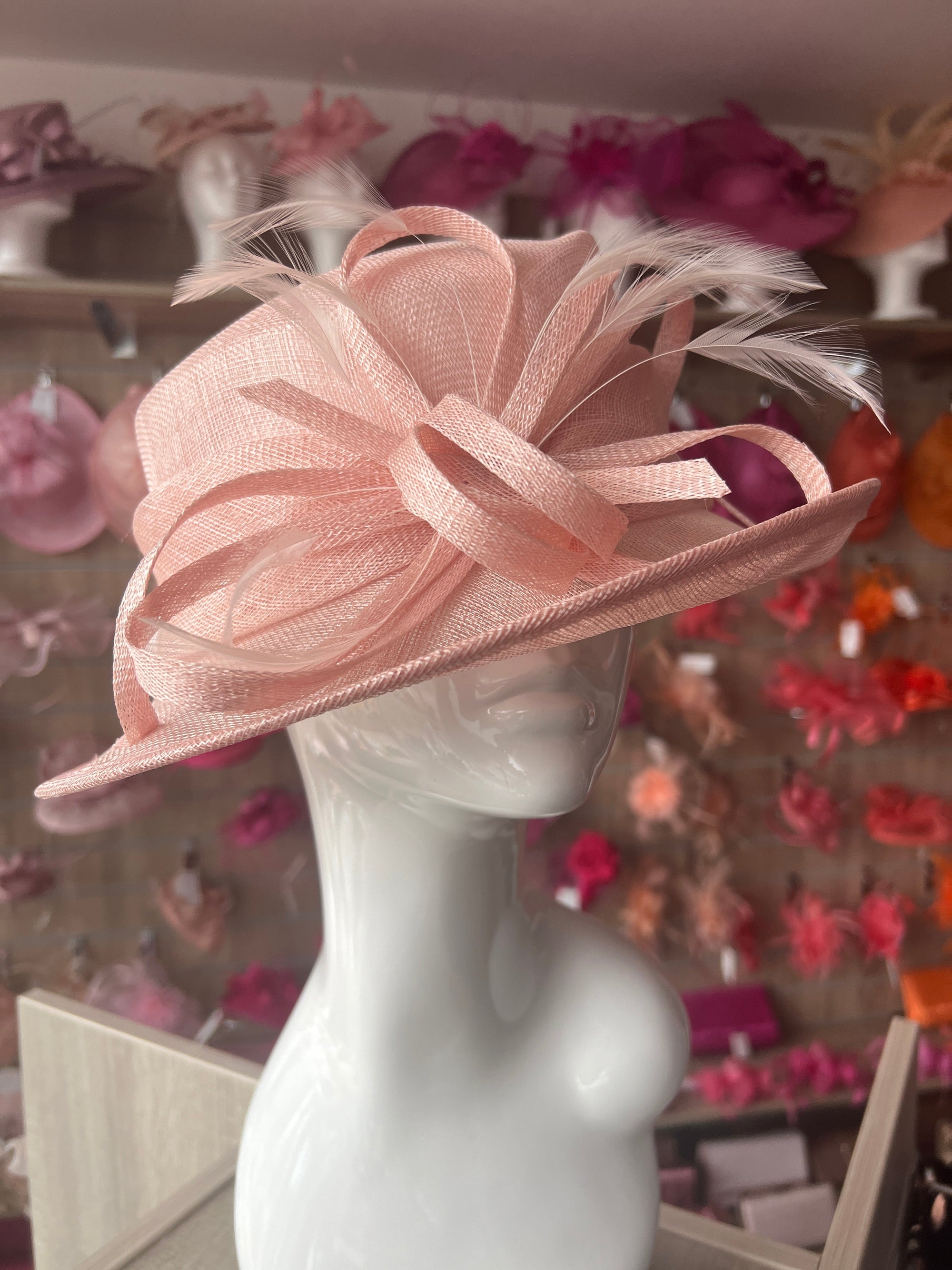 Short Brim Candy Pink Occasion Hat-Fascinators Direct