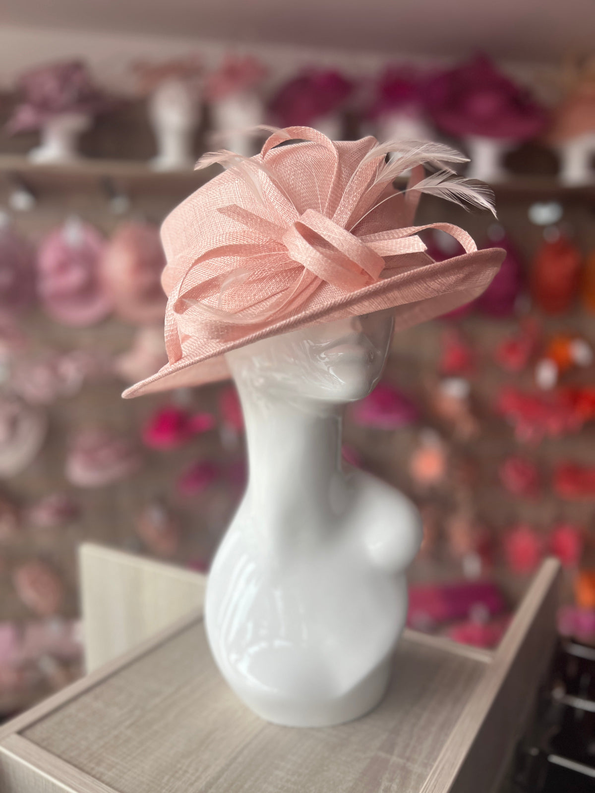 Short Brim Candy Pink Occasion Hat-Fascinators Direct