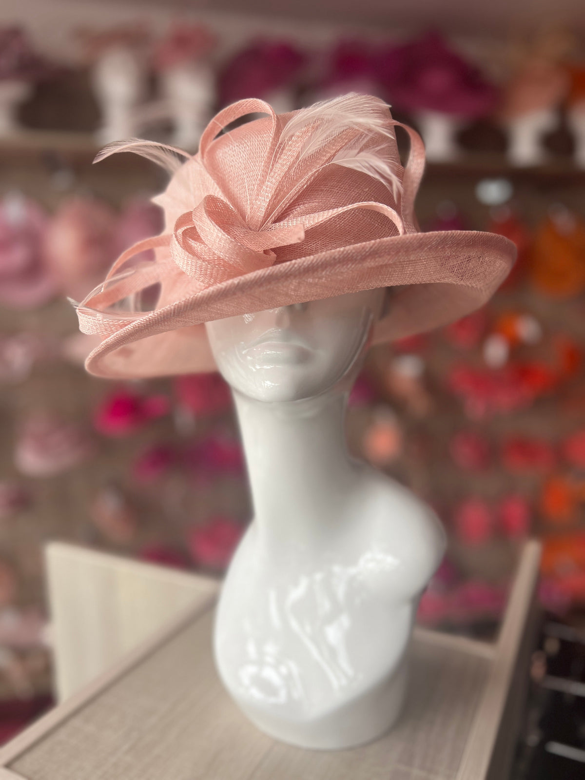 Short Brim Candy Pink Occasion Hat-Fascinators Direct