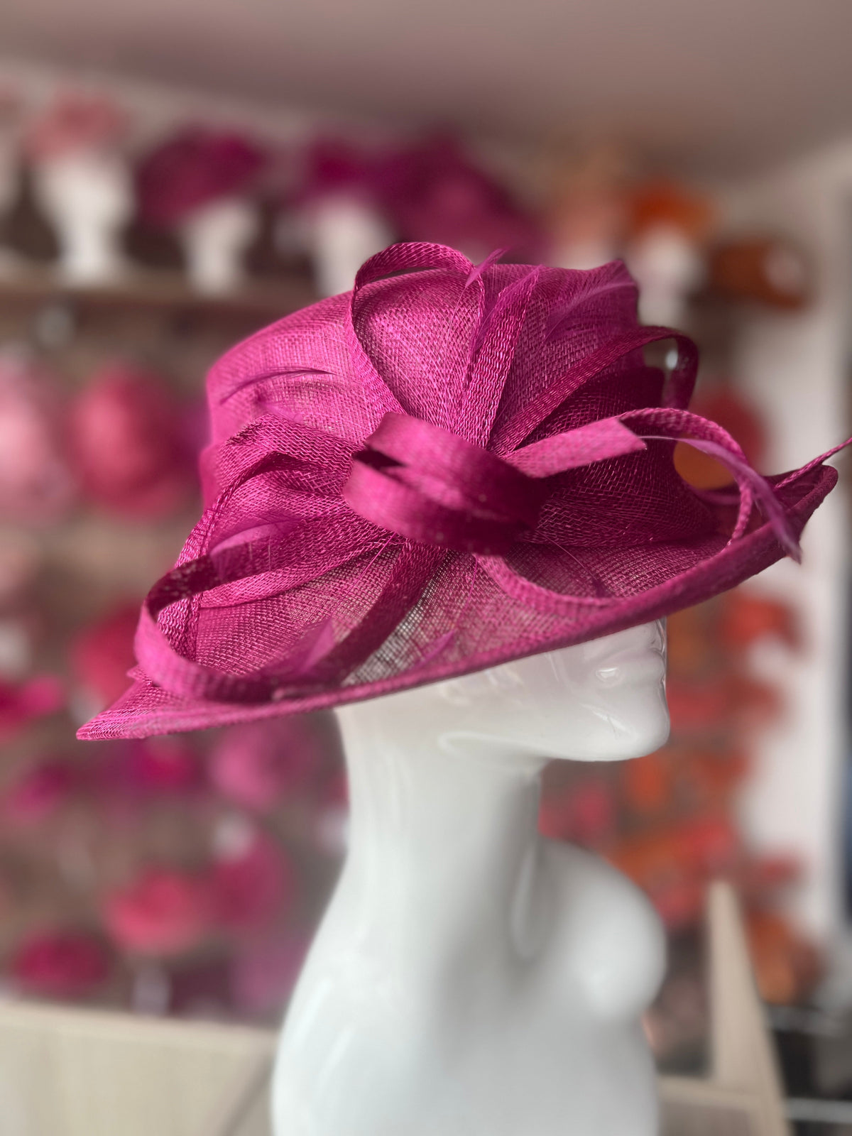 Short Brim Damson Occasion Hat-Fascinators Direct