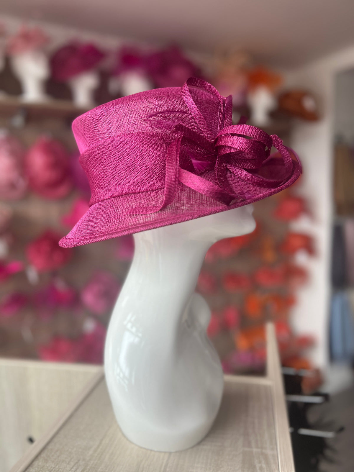 Short Brim Damson Occasion Hat-Fascinators Direct