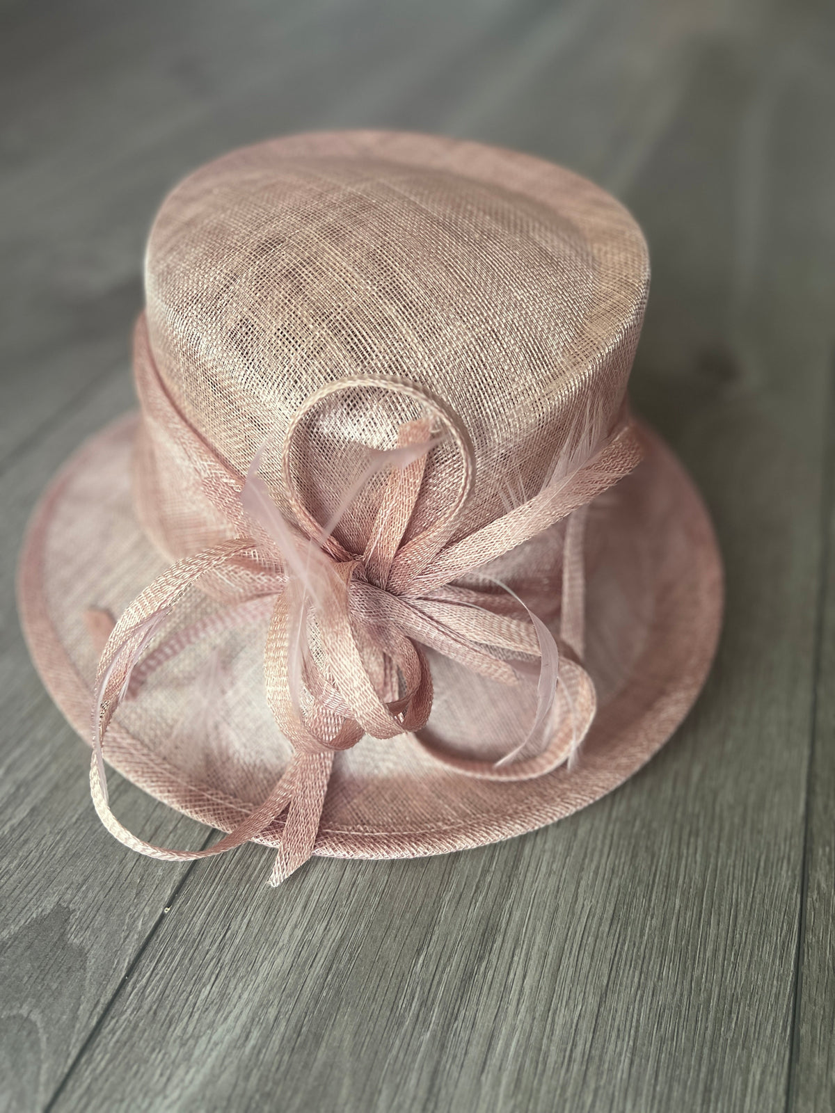 Short Brim Dusky Pink Occasion Hat-Fascinators Direct