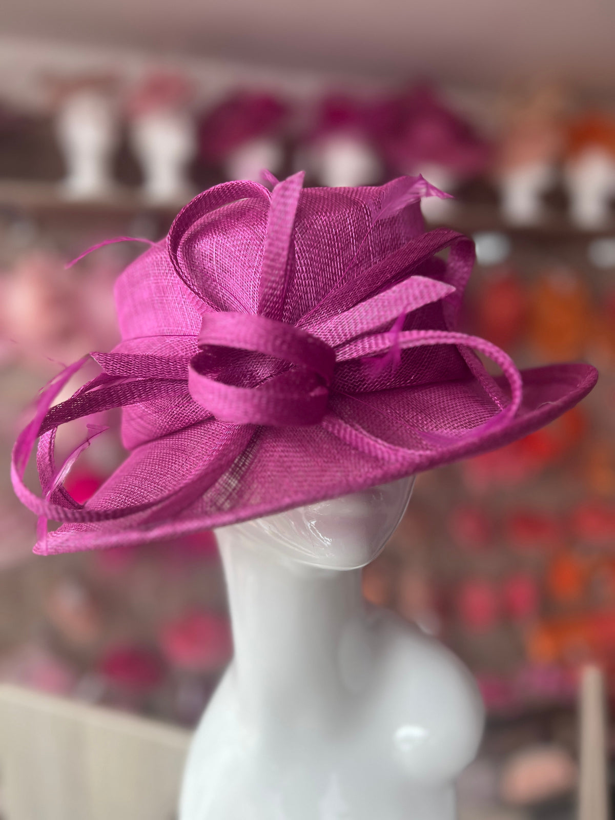 Short Brim Grape Occasion Hat-Fascinators Direct