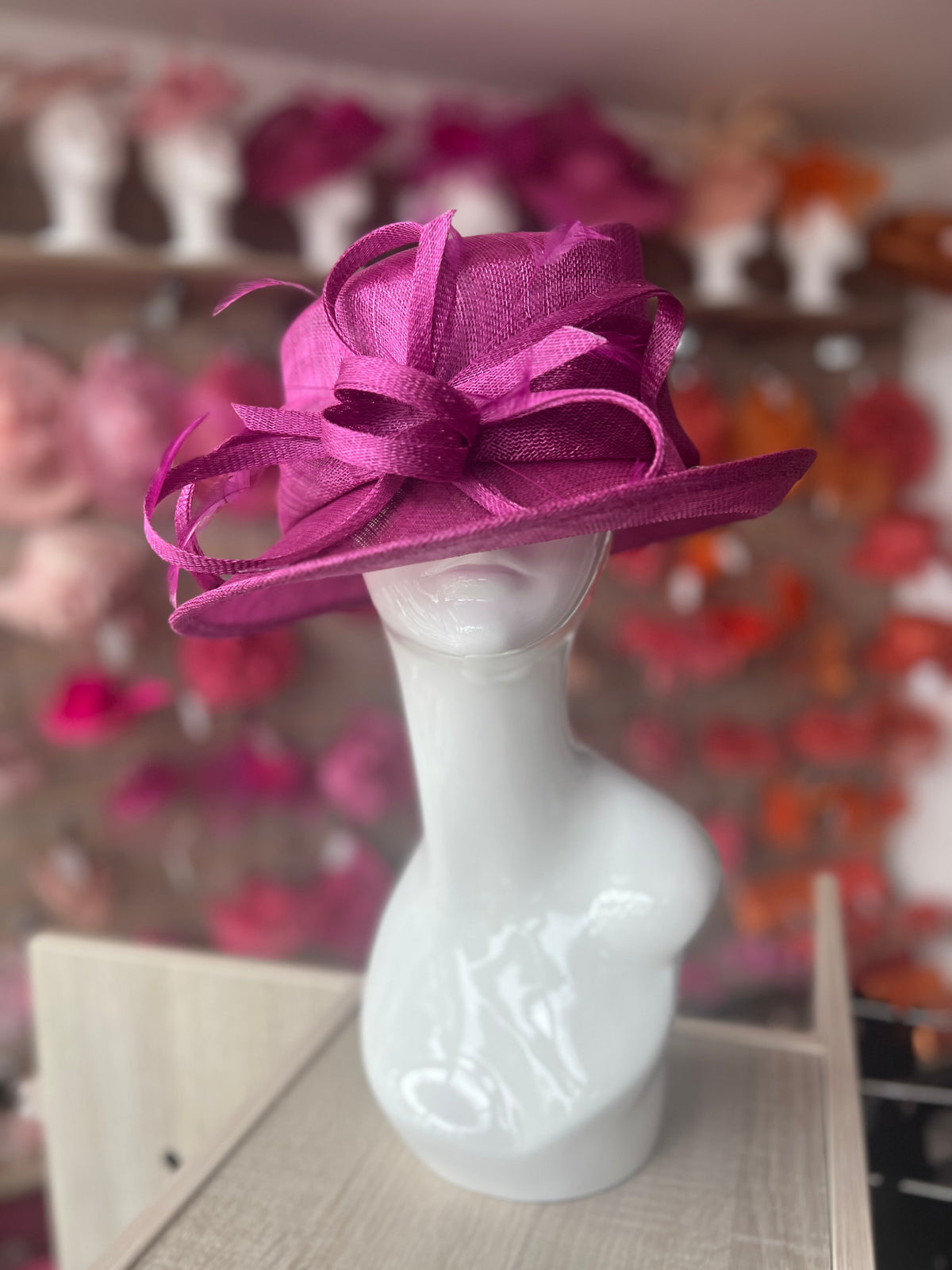 Short Brim Grape Occasion Hat-Fascinators Direct