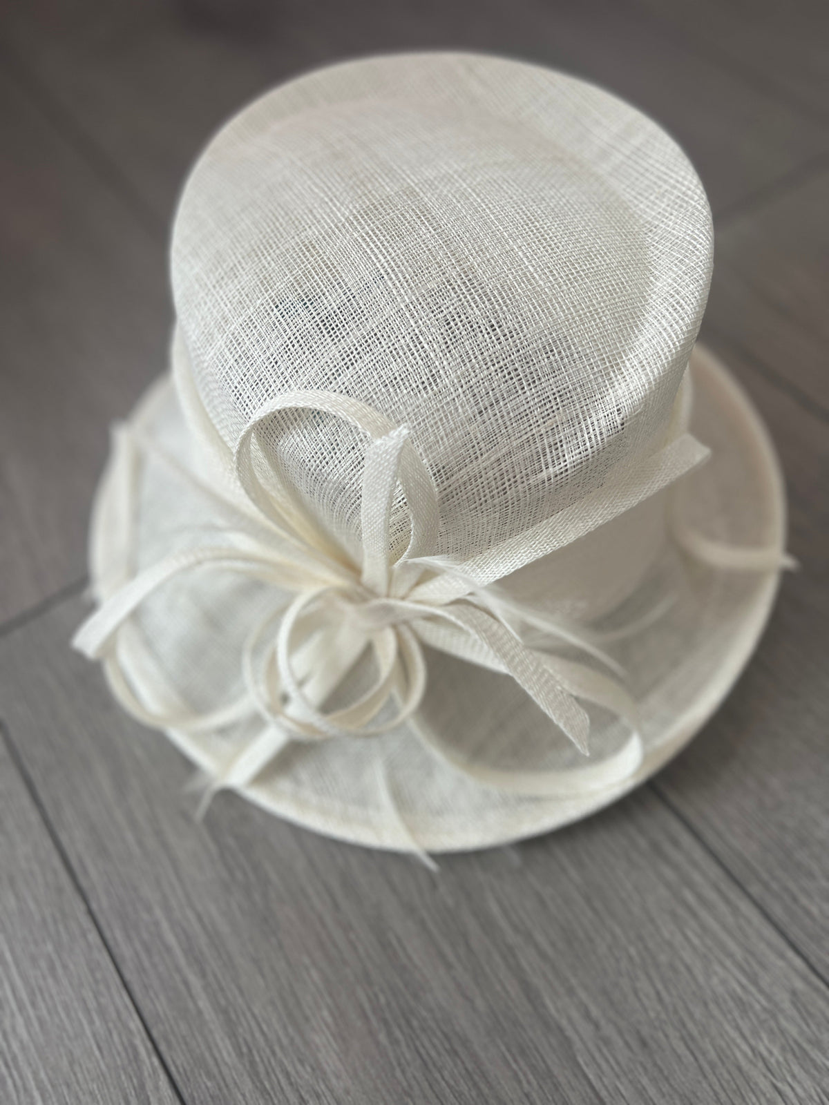 Short Brim Ivory Occasion Hat-Fascinators Direct