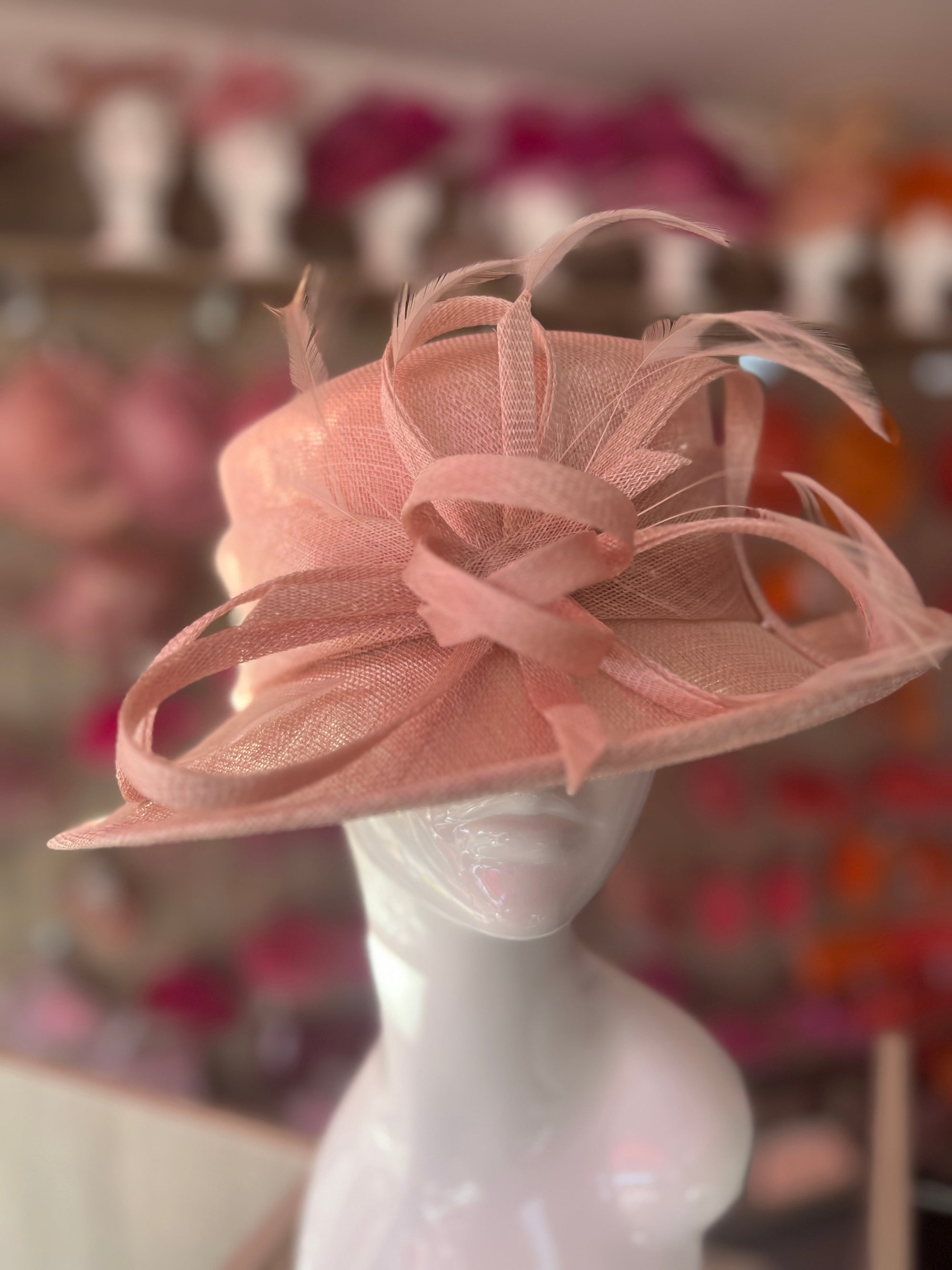 Short Brim Latte Occasion Hat-Fascinators Direct