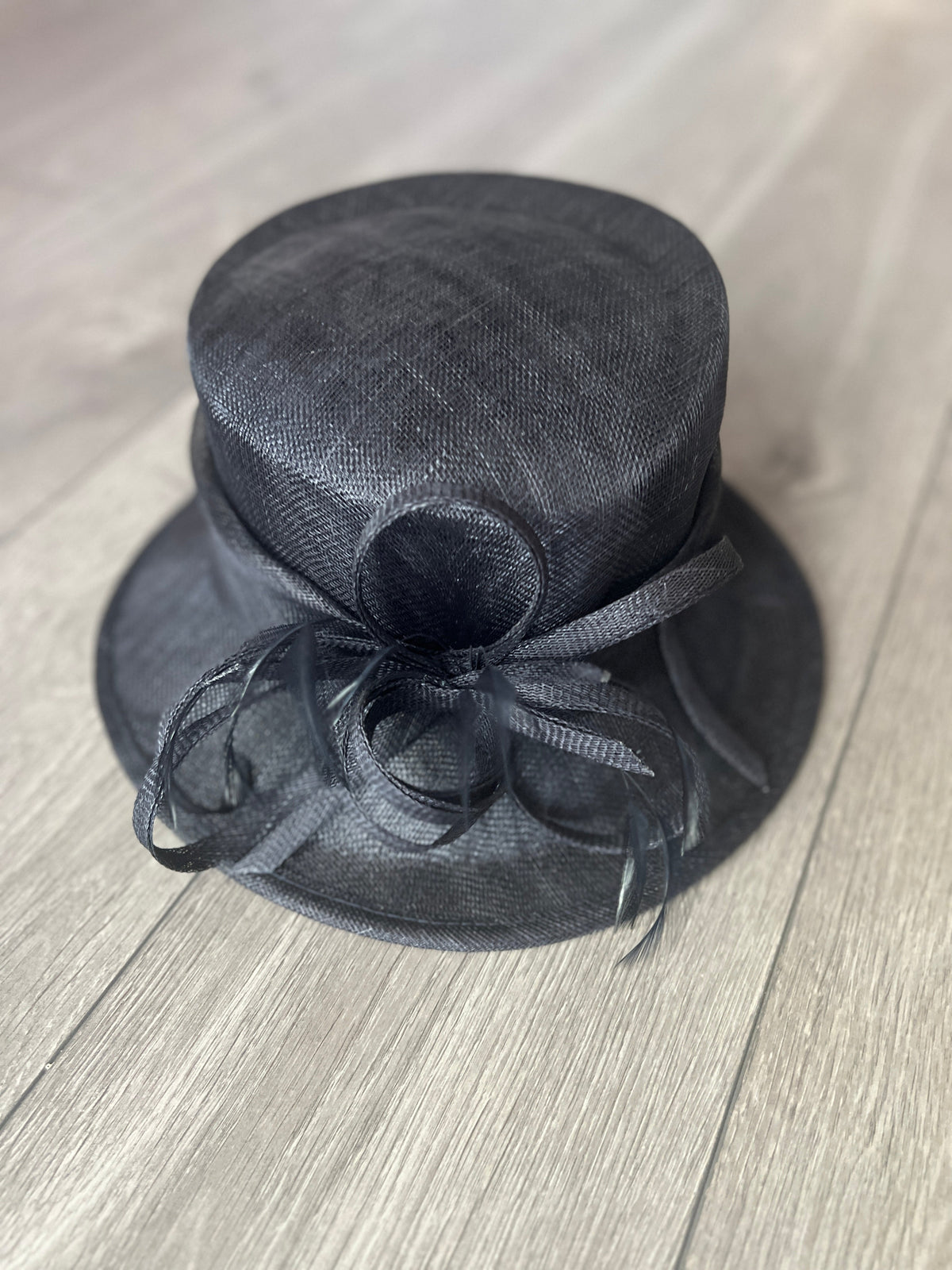 Short Brim Navy Occasion Hat-Fascinators Direct