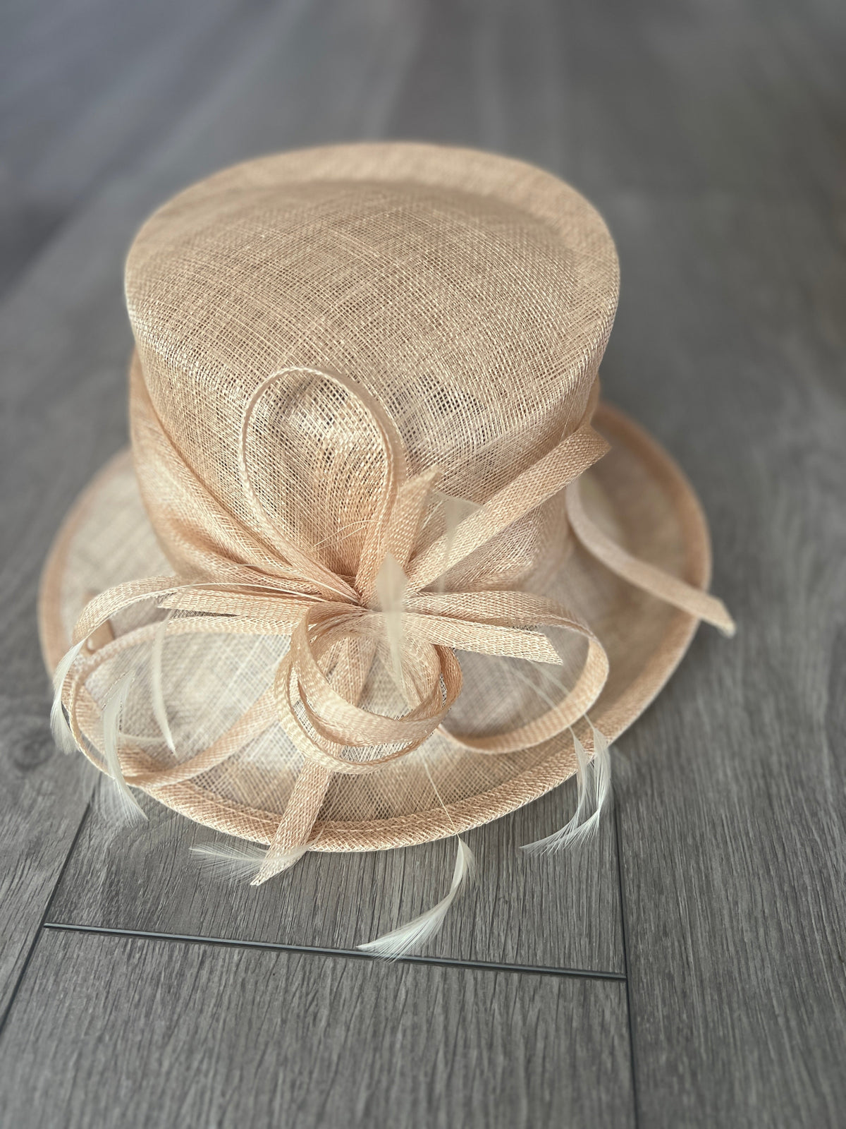 Short Brim Nude Occasion Hat-Fascinators Direct