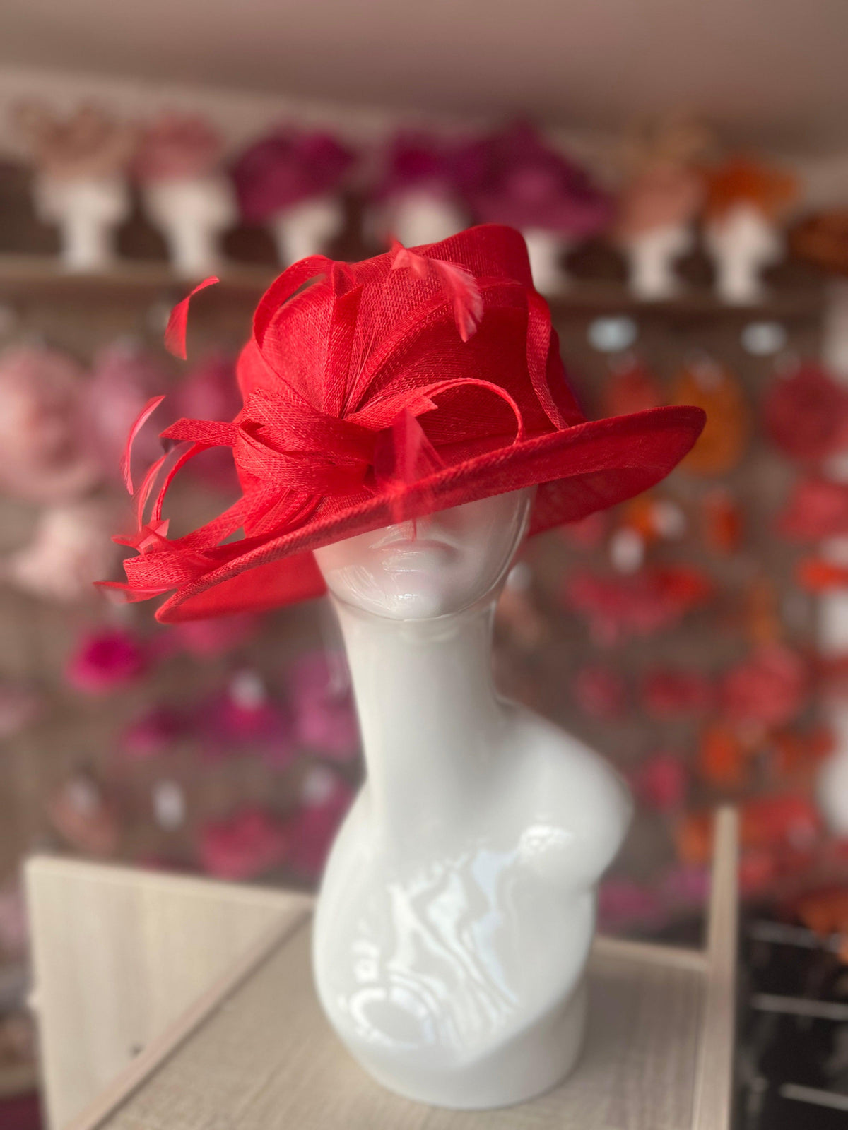 Short Brim Poppy Occasion Hat-Fascinators Direct