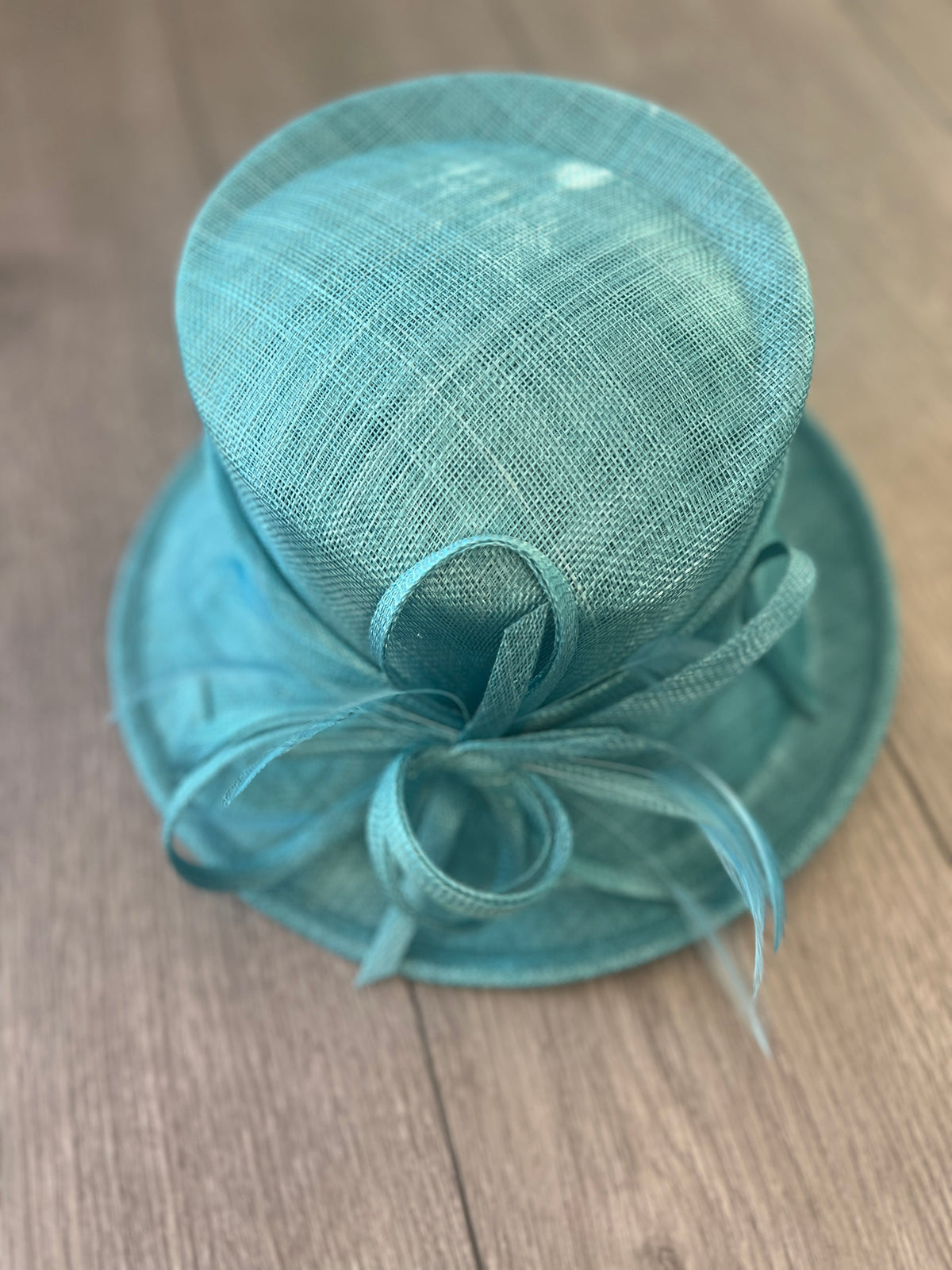 Short Brim Turquoise Occasion Hat-Fascinators Direct