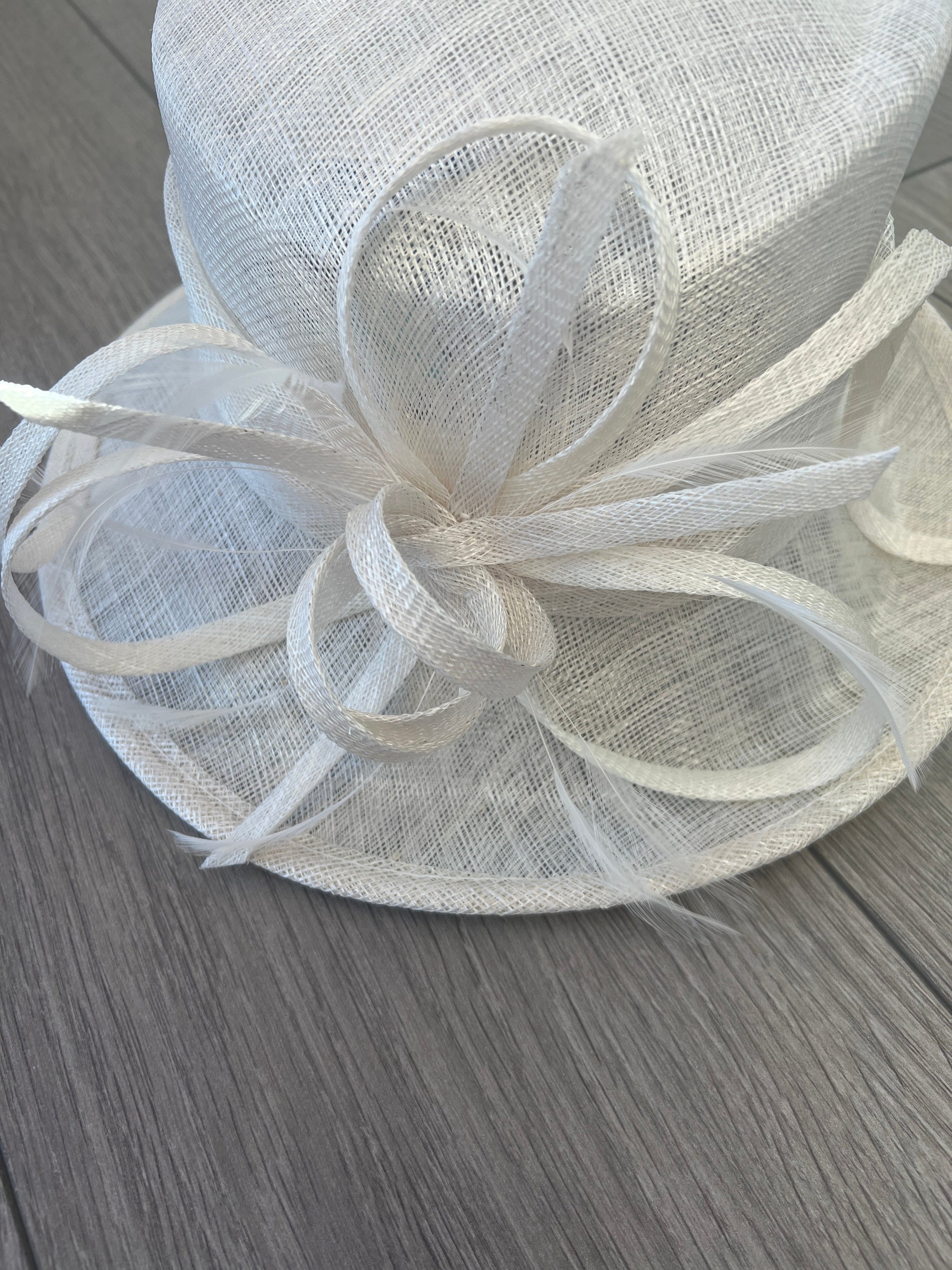 Short Brim White Occasion Hat-Fascinators Direct