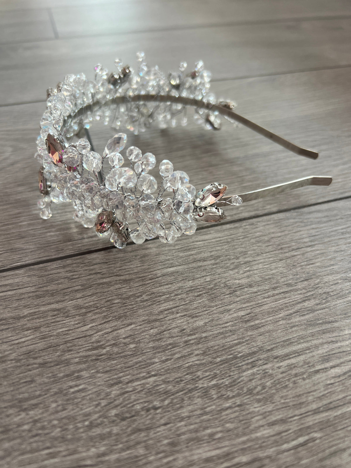 Silver Crystal Headband Fascinator-Fascinators Direct
